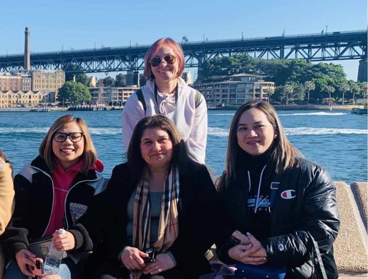 Vlasta and Nazik sitting together at Circular Quay