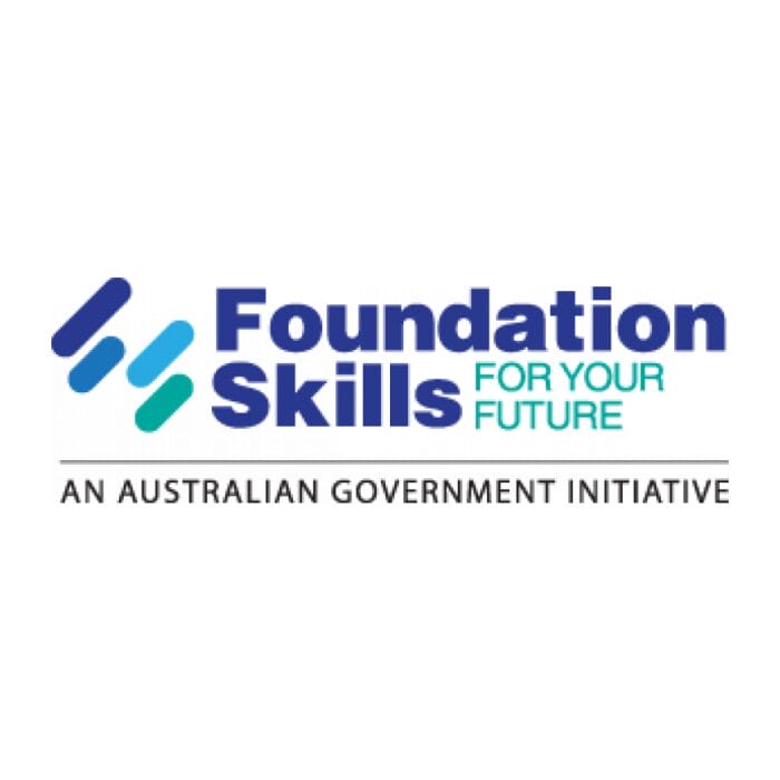 text reads foundation skills for your future. in blue.